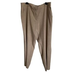 Soft by Avenue Tan Linen Blend Tapered Trousers Pants Womens 16 Petite 16P